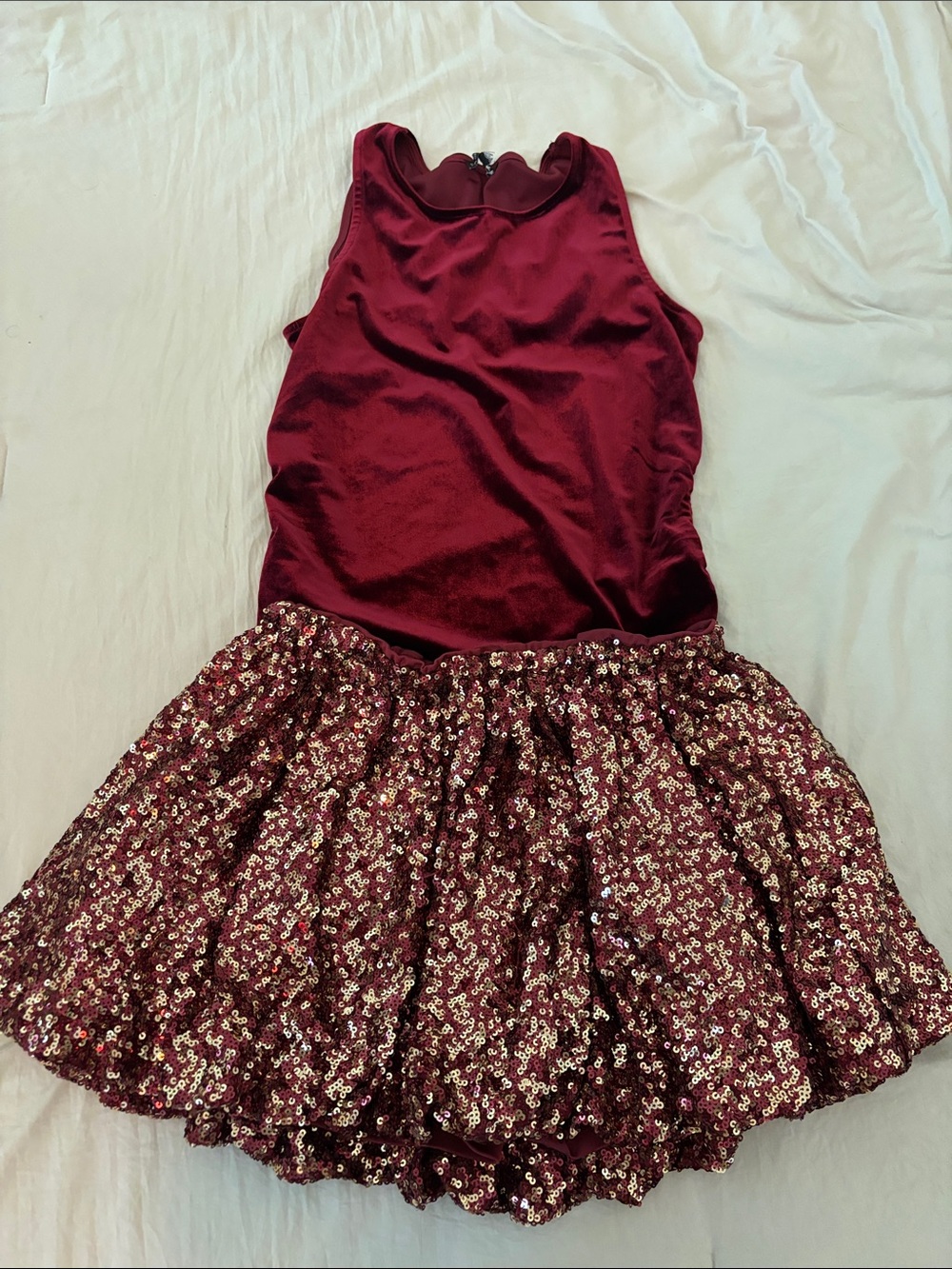 Fashion Nova 2pc Velevet Top and sequin Skort M